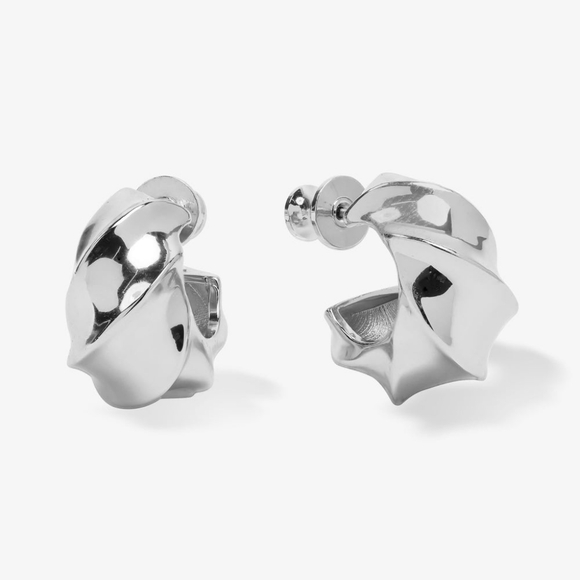 Melinda Maria Jewelry - Melinda Maria With A Twist Silver Hoops 1" Earrings New - FIRM ✨️